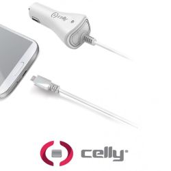Micro USB punjač za auto 1A u beloj boji
