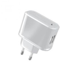CELLY Kućni punjač sa dva USB ulaza u BELOJ boji