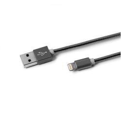 CELLY USB LIGHTNING metalni kabl u SIVOJ boji